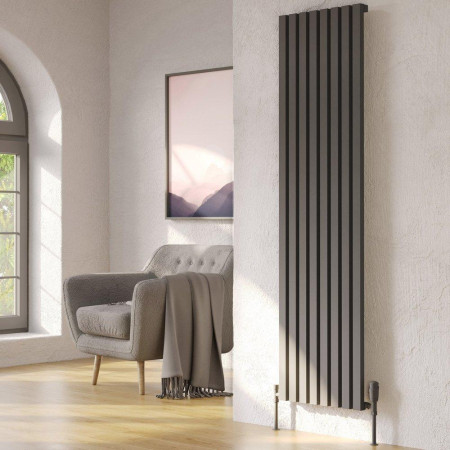 Kartell Hamilton 1775 x 463mm Grey Vertical Single Panel Radiator