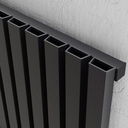 ALRAD-12-620-GY Kartell Hamilton 575 x 1171mm Grey Horizontal Single Panel Radiator Close Up