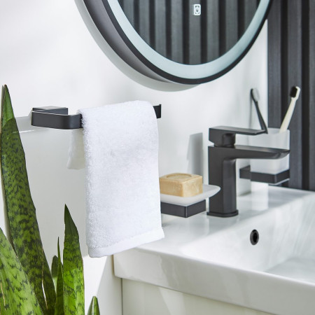 ACC315 Kartell K Vit Premium Matt Black Tumbler Holder Lifestyle