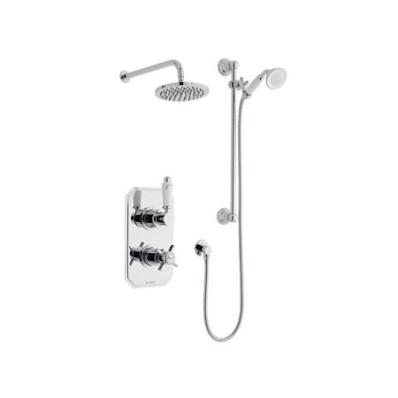 Kartell Klassique Thermostatic Concealed Shower with Adjustable Slide Rail Kit & overhead Drencher