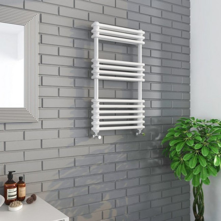 Kartell Kolumn Dual Column White 832 x 500mm Towel Rail
