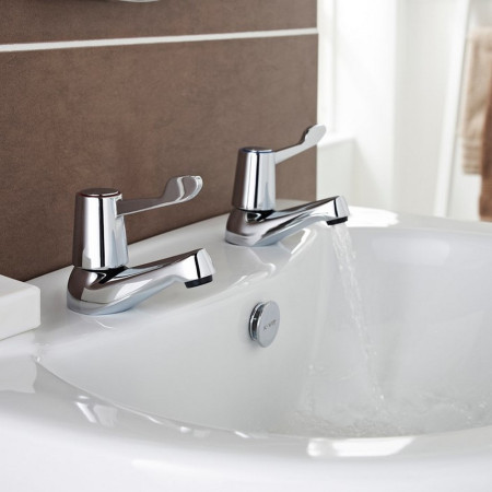 TAP170LE Kartell Leva Basin Taps Bathroom Setting
