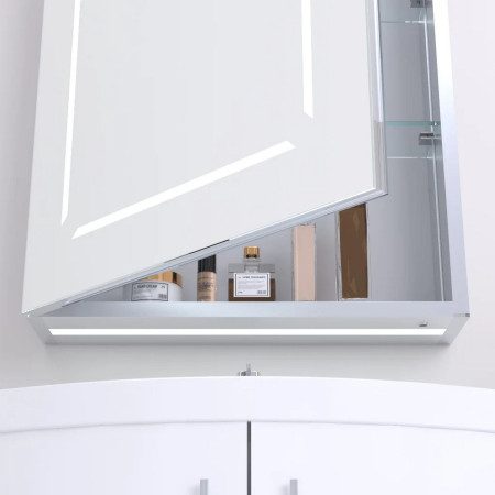 MIR105 Kartell Link 500 x 700mm LED Bathroom Mirror Cabinet Close Up