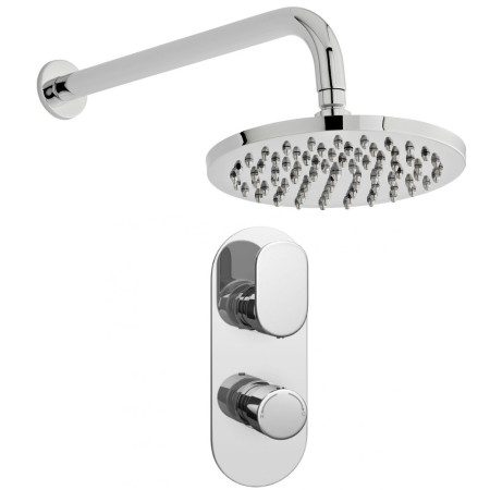 SHO020LO-SHO083DE Kartell Logik Thermostatic Concealed Shower with Fixed Overhead Drencher