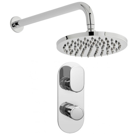 Kartell Logik Thermostatic Concealed Shower with Fixed Overhead Drencher