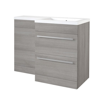Kartell Matrix 1100mm Silver Oak L Shaped Right Hand Furniture Pack with Drawers