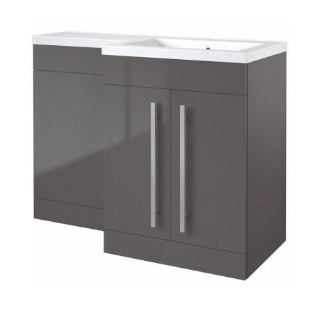 Kartell Matrix 2-Door L-Shaped Furniture Pack 1100mm - Grey Gloss RH