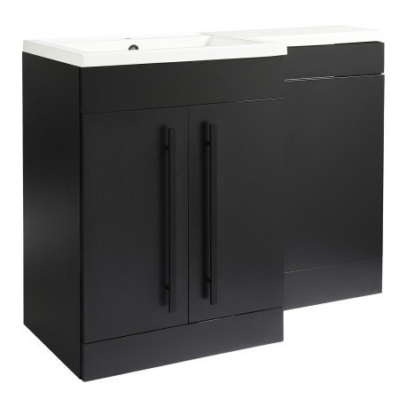 Kartell Matrix 2 Door L Shaped 1100mm Left Hand Furniture Pack in Black with Black Handles