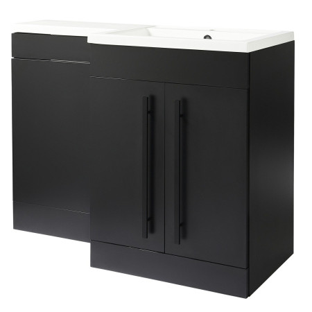 Kartell Matrix 2 Door L Shaped 1100mm Right Hand Furniture Pack in Black with Black Handles