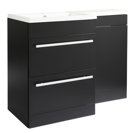 Kartell Matrix 2 Drawer L Shaped 1100mm Left Hand Furniture Pack in Black