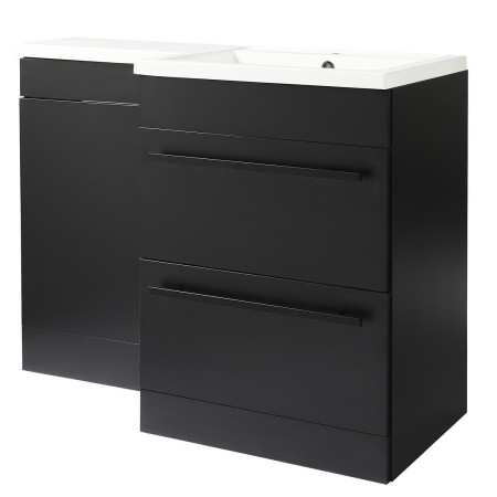 Kartell Matrix 2 Drawer L Shaped 1100mm Right Hand Furniture Pack in Black with Black Handles