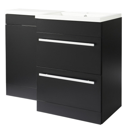 Kartell Matrix 2 Drawer L Shaped 1100mm Right Hand Furniture Pack in Black