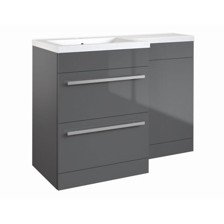 Kartell Matrix 2 Drawer L Shaped Furniture Pack 1100mm Grey Gloss LH