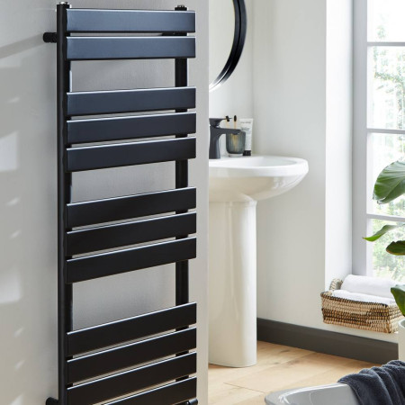 Kartell Memphis Black 1200 x 500mm Heated Towel Rail