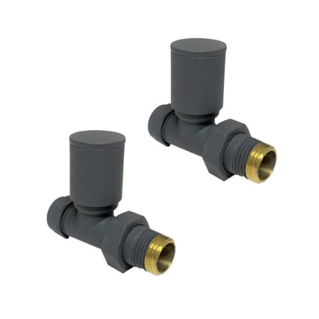 Kartell Modern 15mm Straight Radiator Valves Anthracite (Pair)
