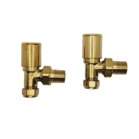 Kartell Modern Manual Brushed Brass Angled Radiator Valves