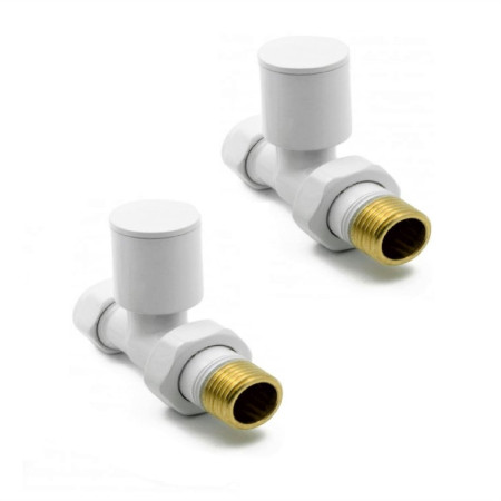 Kartell Modern Straight White 15mm Valves Pair