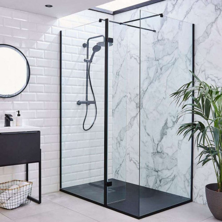 Kartell Nero 700mm Black Wetroom Screen