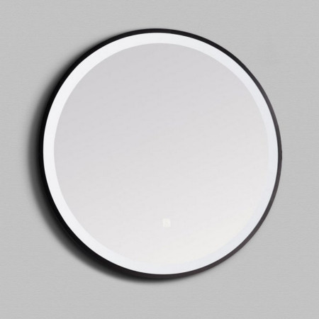 Kartell Nero Round 600mm LED Black Bathroom Mirror