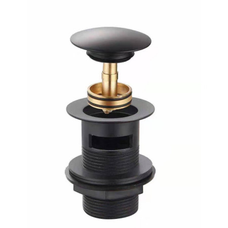 Kartell Nero Round Black Clicker Slotted Basin Waste