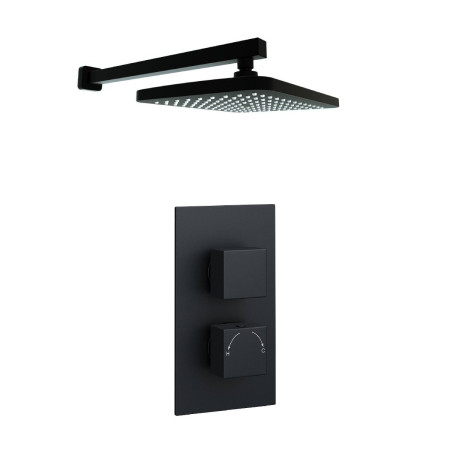 SHO047NS/SHO056NS Kartell Nero Square Concealed Shower with Overhead Drencher