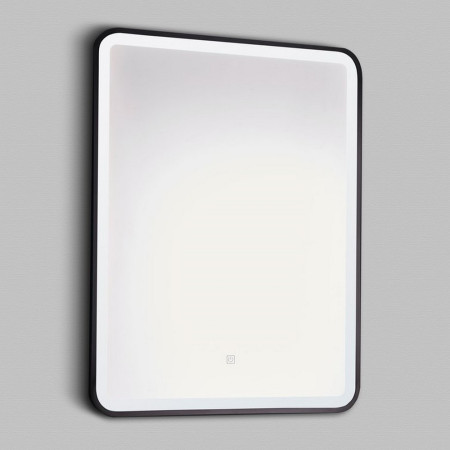MIR009 Kartell Nero Square LED 500 x 700mm Matt Black Mirror (1)