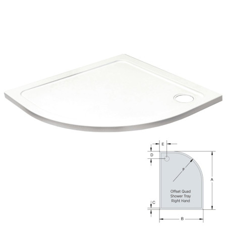 Kartell Offset Quadrant Shower Tray 1200 x 900mm RH