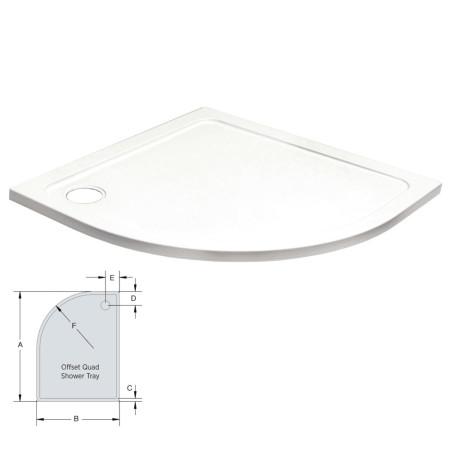 Kartell Offset Quadrant Shower Tray 900 X 760mm LH