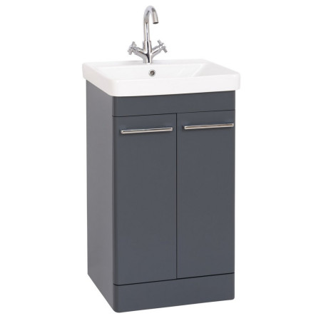 Kartell Options 24 500mm Matt Cool Grey Floorstanding Vanity Unit with Doors