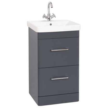 Kartell Options 24 500mm Matt Cool Grey Floorstanding Vanity Unit with Drawers
