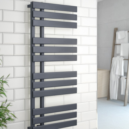 ORE500-1200A Kartell Oregon Anthracite Towel Rail 1180 x 500mm