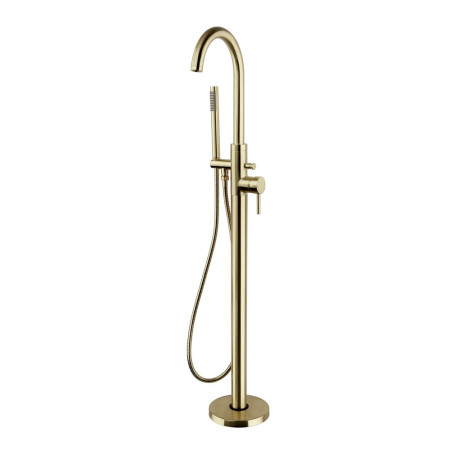 Kartell Ottone Freestanding Bath Shower Mixer in Brushed Brass