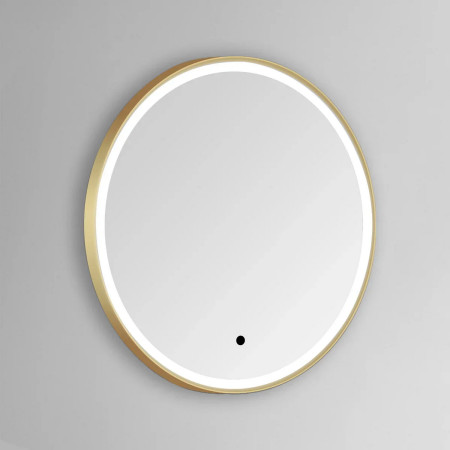Kartell Ottone Round 600mm LED Brushed Brass Bathroom Mirror