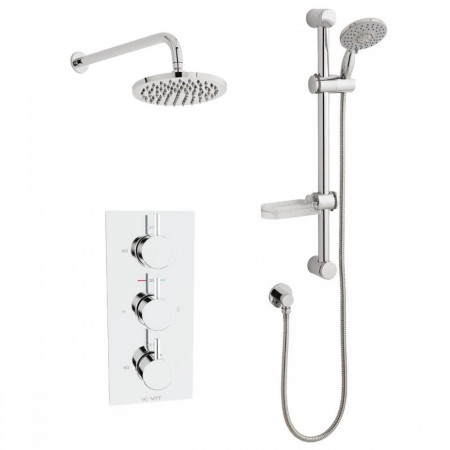 Kartell Plan Triple Thermostatic Concealed Shower With Drencher and Slide Rail Kit