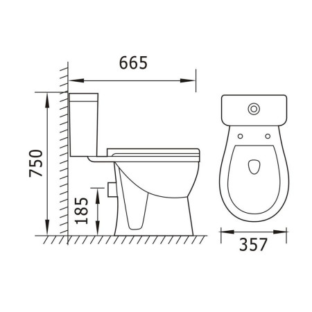PRO665BIB Kartell Proton Rimless WC with Soft Close Seat Dimensions