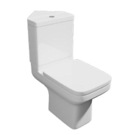 Kartell Pure Close Coupled Corner Toilet Pan, Cistern & Soft Close Seat