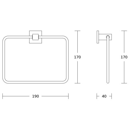 ACC166 Kartell Pure Towel Ring Line Drawing