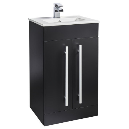 Kartell Purity Matt Black Floorstanding 500mm Two Door Vanity Unit