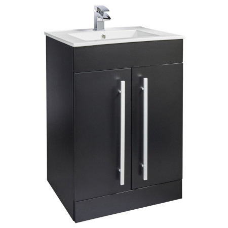 Kartell Purity Matt Black Floorstanding 600mm Two Door Vanity Unit