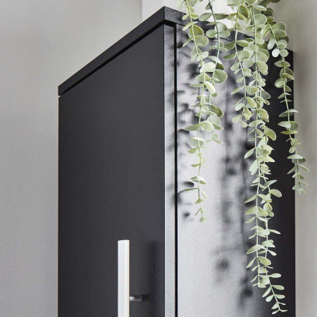 PMB1400SU Kartell Purity Matt Black Wall Mounted Side Unit Close Up