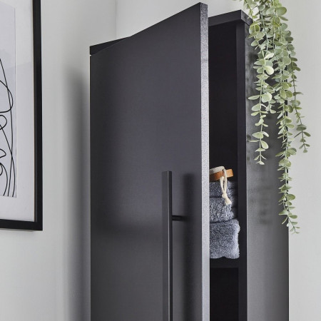 PMB1400SU Kartell Purity Matt Black Wall Mounted Side Unit Storage Space