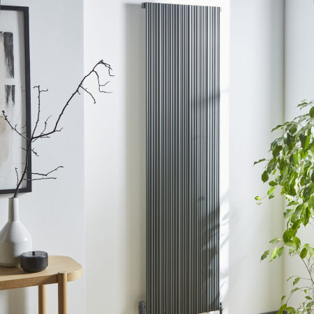 Kartell Quebec 1775 x 599mm Grey Vertical Single Panel Radiator