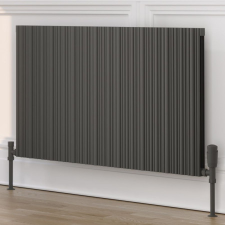 Kartell Quebec 575 x 1439mm Grey Horizontal Double Panel Radiator
