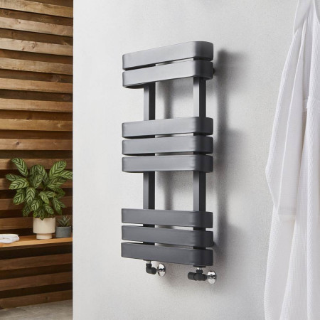 Kartell Tampa 850 x 500mm Anthracite Heated Towel Rail
