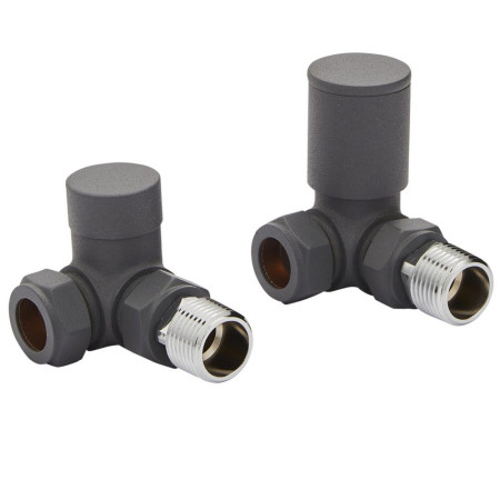 Kartell Textured Grey 15mm Corner Radiator Valves