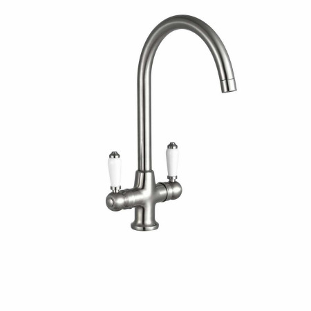 KST016 Kartell Traditional Kitchen Sink Mixer Tap in Brushed Steel