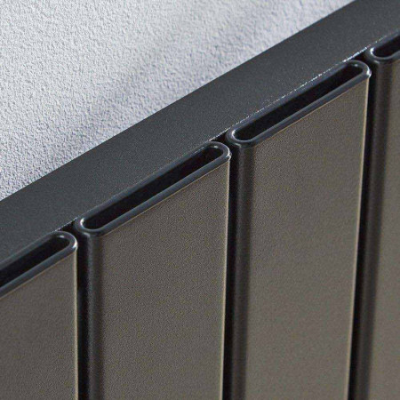 ALRAD-10-1805-BK Kartell Victoria 1775 x 366mm Black Single Panel Vertical Radiator Close Up