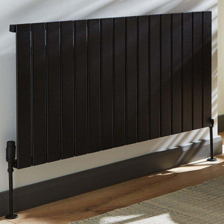 Kartell Victoria 575 x 1180mm Black Double Panel Horizontal Radiator