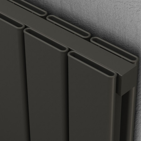 ALRAD-11-616-GY Kartell Victoria 575 x 1180mm Grey Double Panel Horizontal Radiator Close Up