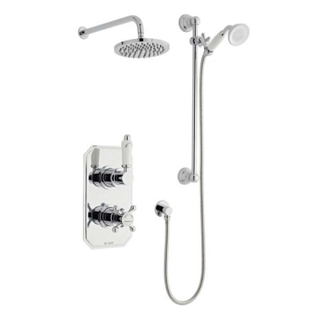 Kartell Viktory Thermostatic Concealed Shower with Adjustable Slide Rail Kit & overhead Drencher